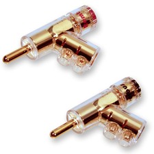 4 x Rembus High End Winkel Bananen Stecker 24K vergoldet Banana gewinkelt BS-197