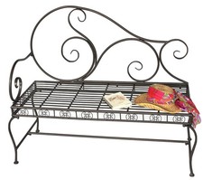 Gartenbank Metall Braun Wetterfest 123 cm Bank Sitzbank 2-Sitzer DY140488 Garten