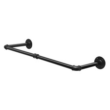 2x Kleiderstange XXL Wand 80cm Garderobenstange Schwerlast Schwarz 32sz2