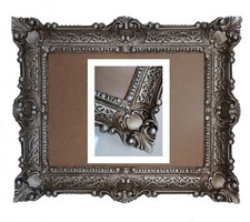 Barock Bilderrahmen in ALTSILBER 56x46 cm Fotorahmen für Bilder 30x40 Rechteckig