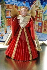 Nürnberger Rauschgoldengel Engel Weihnachtsengel Alt Rot Folie Christbaumspitze