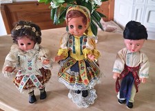 Sammlerpuppen, Trachtenpuppen, Folklore, 3 Stück, 30-35 cm