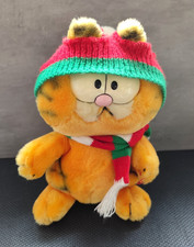 Garfield Stofftier Plüschtier mit Mütze und Schal- Guter Zustand  1978 - Vintage
