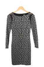 Reiss Etuikleid Damen 38/M Grau Glitzer Grafisch Elegant Party