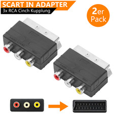 2x Scart Adapter TV AV Adapter