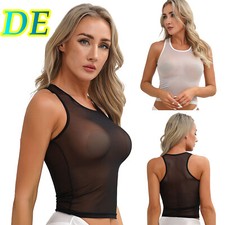DE Damen Sexy Sheer Mesh Weste