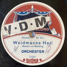ORCHESTER "Waidmanns Heil" MARSCHMUSIK Schellackplatte