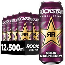 Rockstar Sour Raspberry – Fruchtiger Energy Drink mit Himbeernote 12 x 500ml