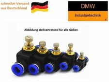 Drosselrückschlagventil 4 mm - 12 mm Pneumatik Schnellverbindung Steckverbindung