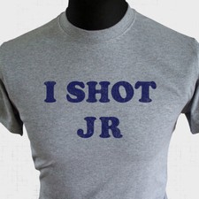 I Shot J R T-Shirt 70er 80er Dallas Ewing Larry Hagman Retro Vintage Cool Grau