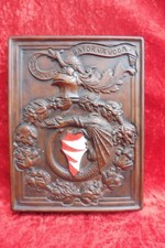 altes Keramik-Bild, Reliefplatte ,Wappenplatte, Studentika, Adel ,Ritter, Drache