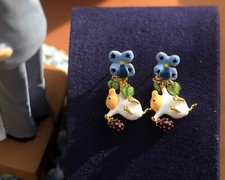 Ohrringe Stecker Golden Blume