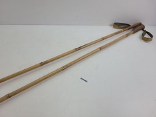 Skistöcke Laufstöcke Langlauf Bambus Leder DDR arwesi 142cm Vintage #259482