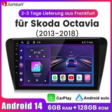 CarPlay 6+128G 8Kern Android14 Autoradio Für Skoda Octavia 2013-18 GPS Navi WIFI