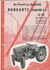 Traktor Prospekt Bungartz Traktor T 5 12 PS Diesel 1Seite