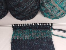 540 gr Petrol-Gradient 65%Wolle GARNPAKET Strickwolle Handstrickgarn Wollpaket