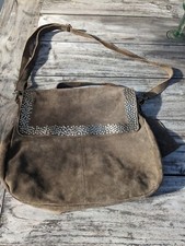 COWBOYS BAG ❤️ Tasche Schultertasche Wildleder Nieten Taupe Grau-Braun