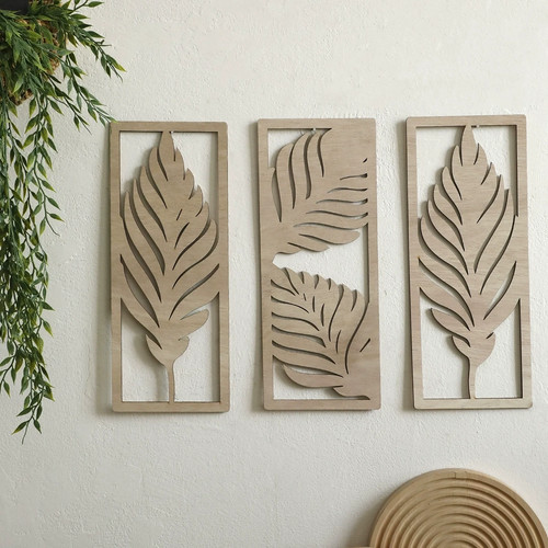Wandbild holz blatt - wandbild,