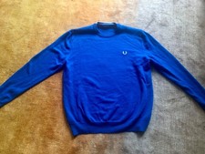 FRED PERRY Pullover Crew Neck blau Gr.  XL aus Merinowolle