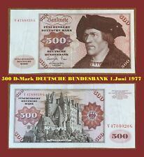 Ⓜ️ 500 Deutsche Mark ☘️ 1.Juni 1977 ? DM Schein Bundesbank ? V 4788020 G ?