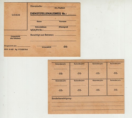 Stück ddr blanko nva - stück,