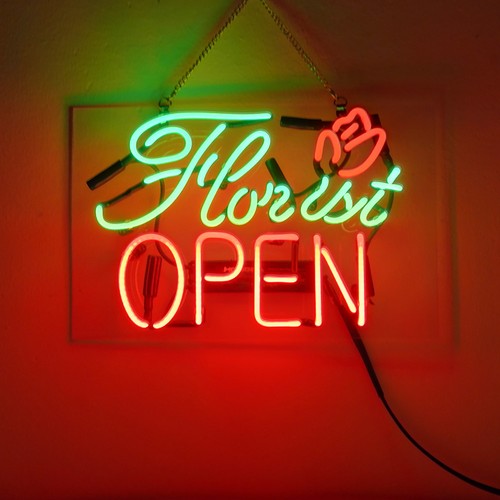 Florist open neon sign - 14"x9"florist,