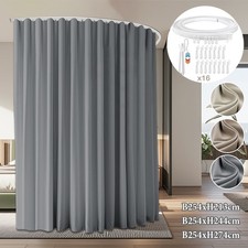 Extra Breite Raumteiler Vorhang mit Schiene Blickdicht Thermogardine Wohnzimmer