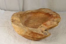 H/ massive Holz Schale - groß und schwer , ØxH ca. 50x15 cm. - ca. 8,1 Kg /H