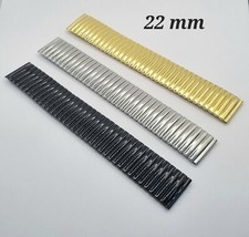 22mm Edelstahl Stretch  Uhrenarmband  Zugband Flexband+3xFederstege 