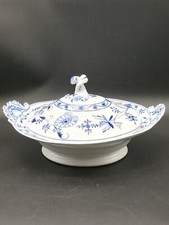 Teichert antike Terrine Deckelschale Zwiebelmuster groß alt Porzellan