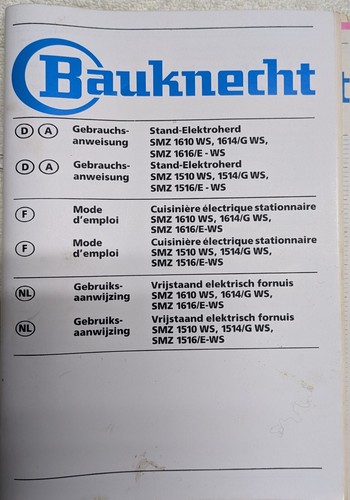 Bauknecht gebrauchsanweisung - bauknecht,