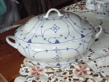 Ovale Suppenterrine   16gemarkt    Indisch Blau  Porzellan  (45)