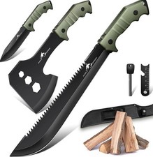 Großes Messer Outdoor Beil Axt Set,Spaltaxt Aus Einem Stück D2 Stahl Gefertigt 