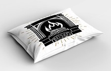 Kopfkissenbezug Modern Dekokissen Kamin Weinlese-Protokoll-Feuer-Bild