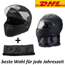 Motorrad Helm Motorradhelm Integralhelm Jet Rollerhelm Mattschwarz Schal 56-60cm
