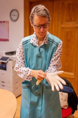 Langer mischgewebekittel - langer,