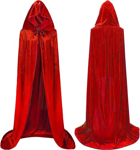 Roter samt umhang - roter,