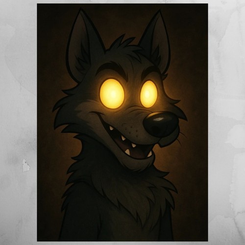 Wolf mit leuchtenden - , augen
