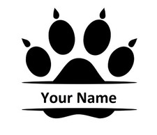 Hundepfote Wunschname Pfote Dog Paws Name Hunde Aufkleber Sticker 15 cm 