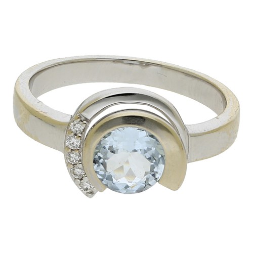 Aquamarin brillant ring - aquamarin,