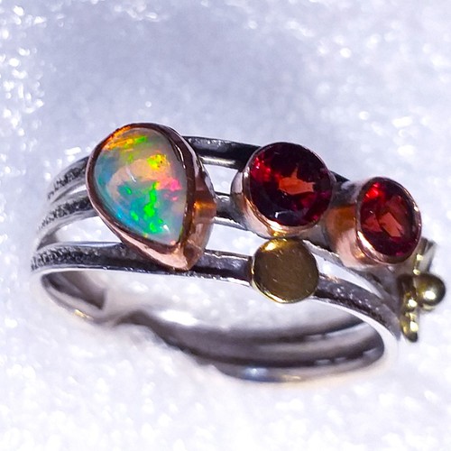 Ring natur opal - opal, echter