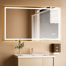 Moderner LED Badspiegel mit Touch & Heizung Dimmbar Antibeschlag Wandspiegel