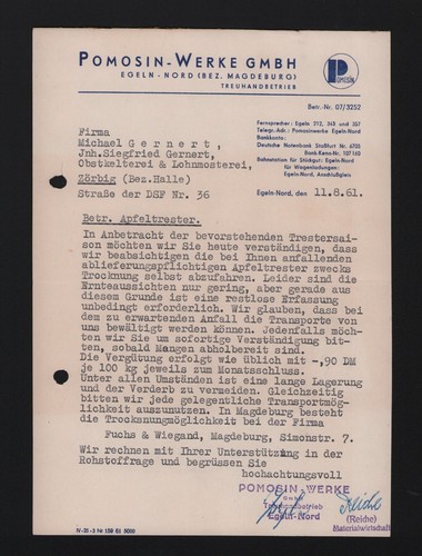 Egeln nord brief - brief, 1961