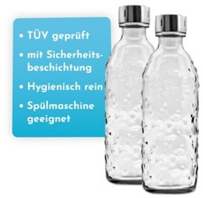 Glasflasche (Doppelpack) für Wassersprudler 0,7 l mit TWIN SECURE