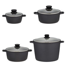 Topf Kochtopf Gemüsetopf 16 20 24 28 cm | Alu Induktion Antihaft Glasdeckel KHG