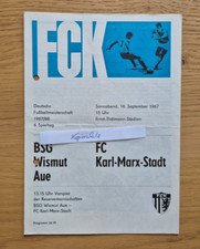 DDR Fussball Programm -- FC Karl-Marx-Stadt - BSG Wismut Aue -- Oberliga 1967