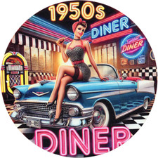 Vintage Blechschild Rund (332) Deko & Kunst: US Retro Route 66 American Diner