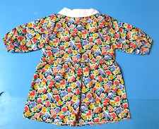 älteres Puppenkleid, geblümt, Bubikragen 33 cm lang f. Schildkröt, Kruse u.a.