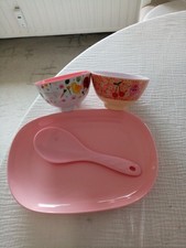 Rice Schalen Melamin Rosa Tablett Löffel