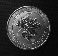 Kanada 2016 $8 Dollar 1,5 Oz Maple Leaf 99,99% Silber Stempelglanz